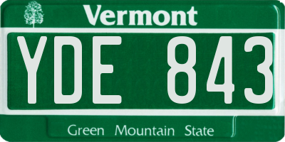 VT license plate YDE843
