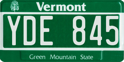 VT license plate YDE845