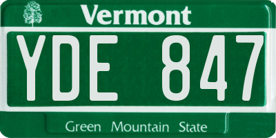 VT license plate YDE847
