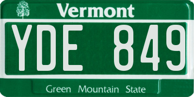 VT license plate YDE849