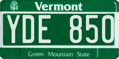 VT license plate YDE850