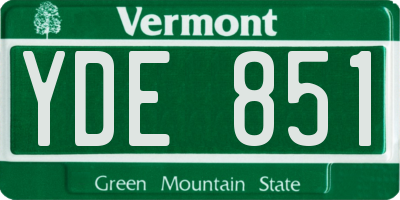 VT license plate YDE851
