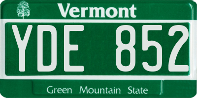 VT license plate YDE852