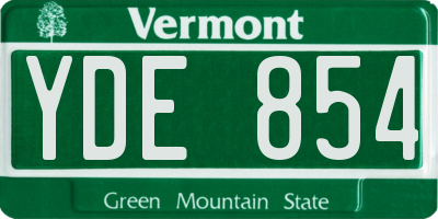 VT license plate YDE854