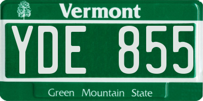 VT license plate YDE855
