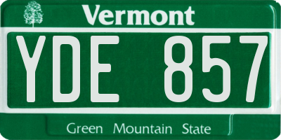 VT license plate YDE857