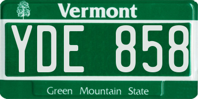 VT license plate YDE858