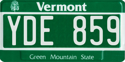 VT license plate YDE859