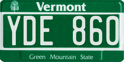 VT license plate YDE860
