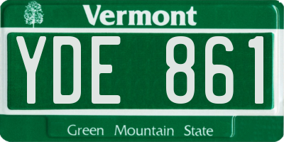 VT license plate YDE861