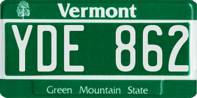 VT license plate YDE862