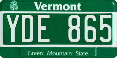 VT license plate YDE865