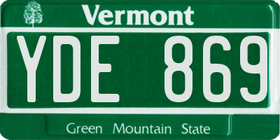 VT license plate YDE869
