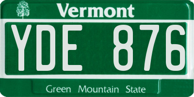 VT license plate YDE876