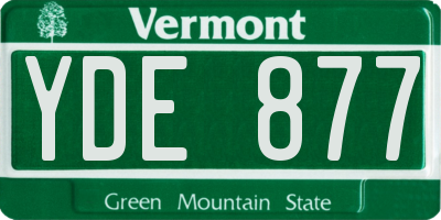VT license plate YDE877