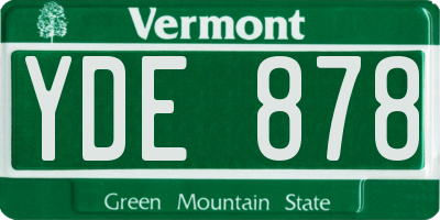 VT license plate YDE878