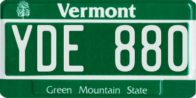 VT license plate YDE880