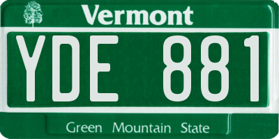 VT license plate YDE881