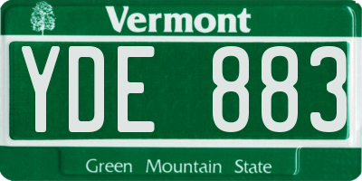 VT license plate YDE883