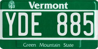 VT license plate YDE885