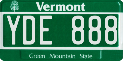 VT license plate YDE888