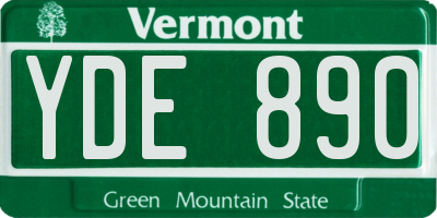 VT license plate YDE890