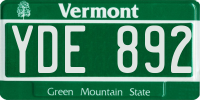 VT license plate YDE892