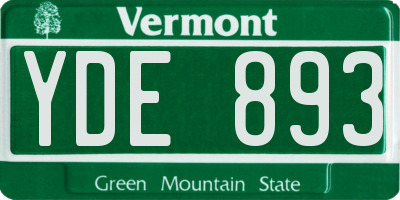 VT license plate YDE893