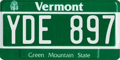 VT license plate YDE897
