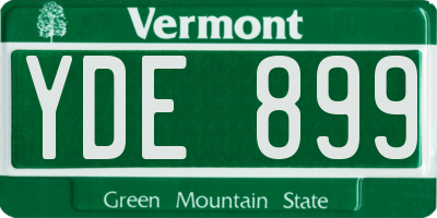 VT license plate YDE899