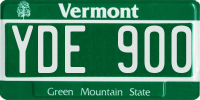 VT license plate YDE900