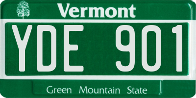 VT license plate YDE901