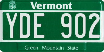 VT license plate YDE902