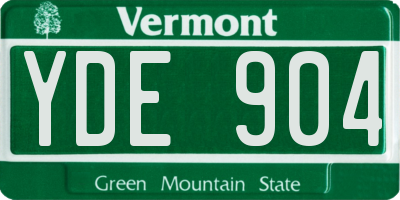 VT license plate YDE904