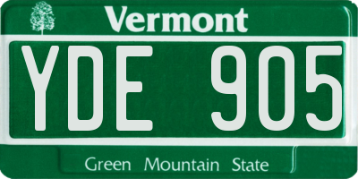 VT license plate YDE905