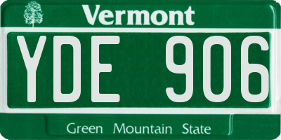 VT license plate YDE906