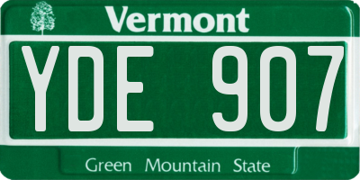 VT license plate YDE907
