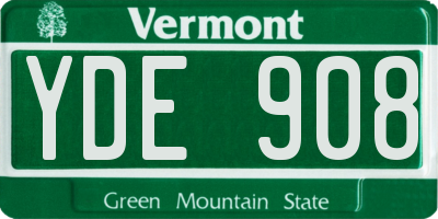 VT license plate YDE908