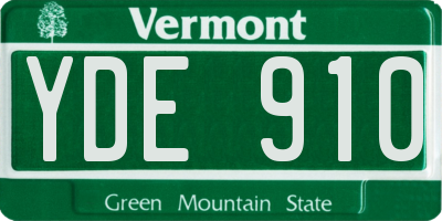 VT license plate YDE910