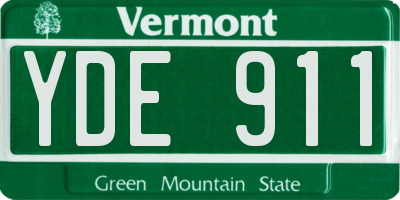 VT license plate YDE911