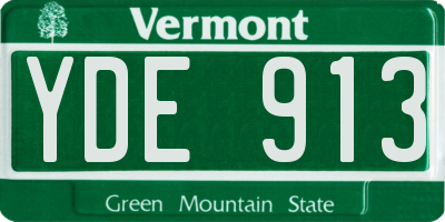 VT license plate YDE913