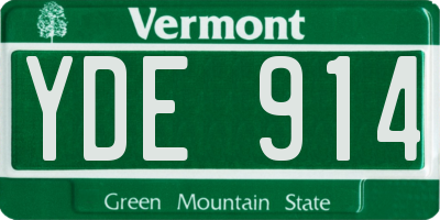 VT license plate YDE914