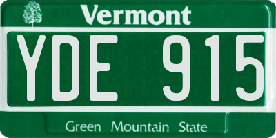 VT license plate YDE915