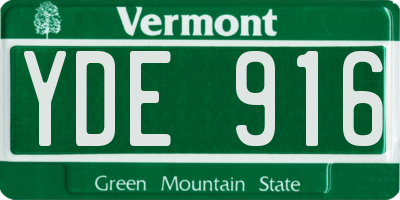 VT license plate YDE916