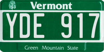VT license plate YDE917