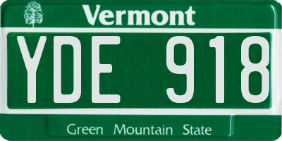 VT license plate YDE918