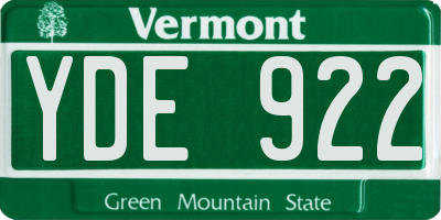 VT license plate YDE922