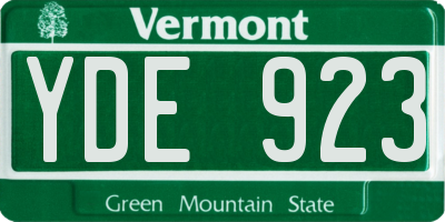 VT license plate YDE923
