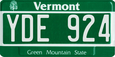 VT license plate YDE924