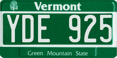VT license plate YDE925
